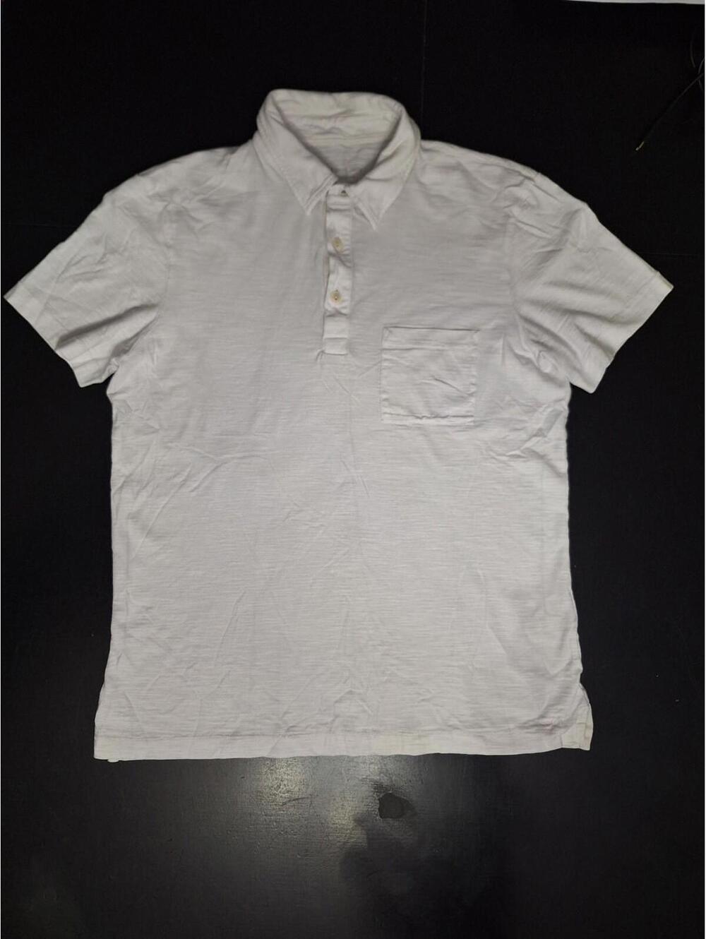 Men Outerknown Saltwater Slub Short Sleeve Polo Shirt White Small Organic Cotton
